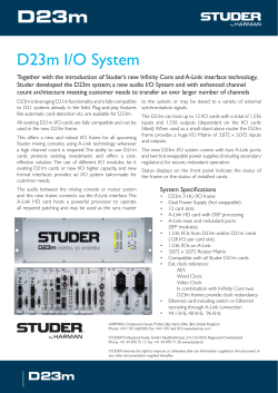 D23m D23m I/O System - Harman Professional