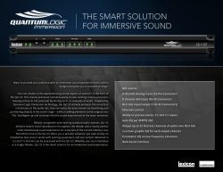 THE SMART SOLUTION FOR IMMERSIVE SOUND