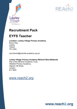 Recruitment Pack EYFS Teacher www.reach2.org