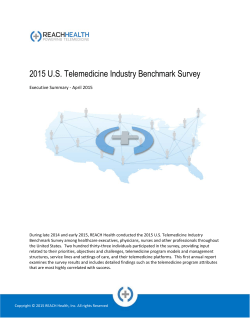 2015 US Telemedicine Industry Benchmark Survey