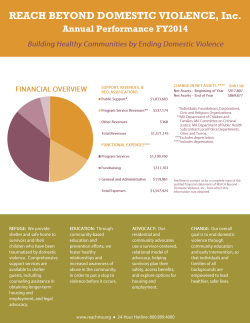 Annual Report FY 2014 - REACH Beyond Domestic Violence