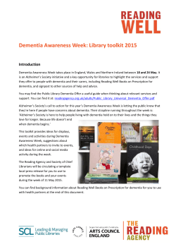 Dementia Awareness Week (18 - 24 May) toolkit