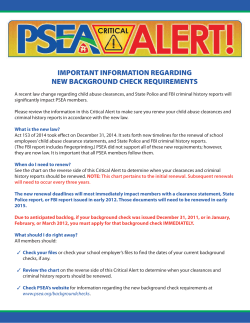 Alert and Flowchart re New Background Check Requirements