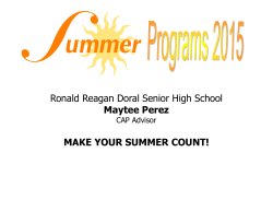 Summer Programs 2015 - Ronald W. Reagan / Doral Senior High