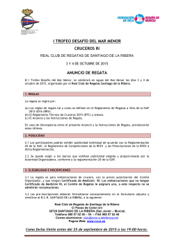 anuncio de regata - Real Club de Regatas de Santiago de la Ribera
