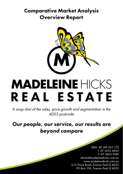 a copy of the Comparative Market Analysis Report for