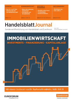Handelsblatt Journal April 2015-Renditen unter Druckâ was tun?