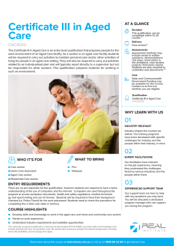 Certificate III in Aged Care