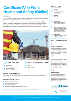 Certificate IV in Work Health and Safety (Online)