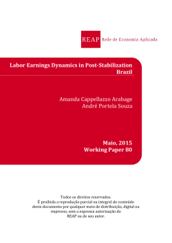 Labor Earnings Dynamics in Post-Stabilization Brazil Amanda