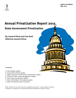 Annual Privatization Report 2015: State Government Privatization