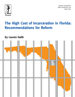 The High Cost of Incarceration in Florida