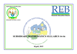 Subsidiary Mathematics - Rwanda Education Board
