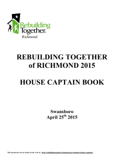 House Captain Book 2015 - Rebuilding Together Richmond