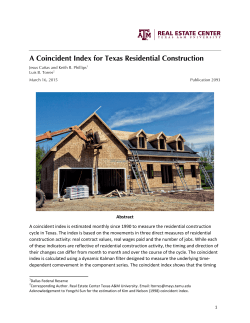 A Coincident Index for Texas Residential Construction
