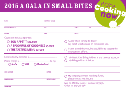 2015 A Gala in Small Bites Reply Card