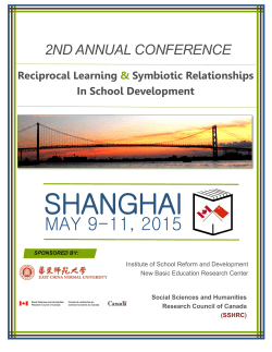 SHANGHAI - Envisioning Reciprocal Learning Between Canada