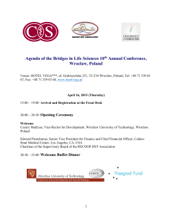 Agenda of the Bridges in Life Sciences 10th Annual Conference