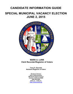 June 2, 2015 Candidate Information Guide