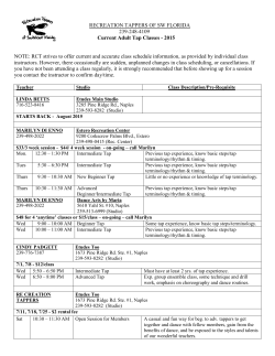 Class Schedule - ReCreation Tappers