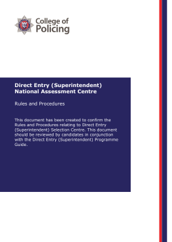 Direct Entry National Assessment Centre Rules and Procedures