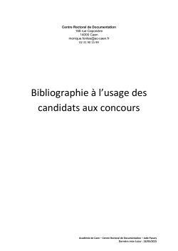 bibliographie 2015 - Centre Rectoral de Documentation