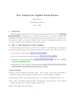 Text Analysis for Applied Social Science