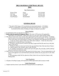 big 6 baseball/softball rules - Wamego Recreation Department