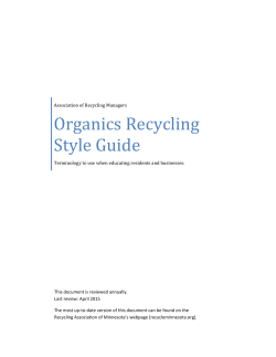 Organics Recycling Style Guide - Recycling Association of Minnesota