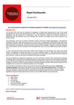 Nepal Earthquake - South African Red Cross Society