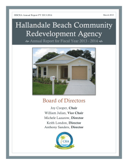 Hallandale Beach CRA Annual Report 2014