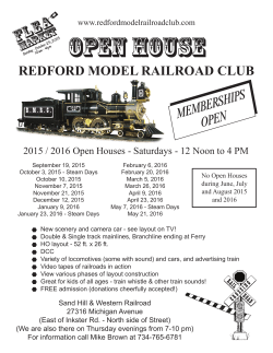 Train Show Schedule 2015-16 - Redford Model Railroad Club