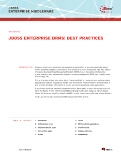 JBoss Enterprise BRMS Best Practices Guide