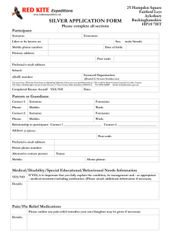 SILVER APPLICATION FORM - RedKiteExpeditions.net