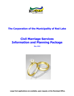 Civil Marriage Services Information and Planning Package