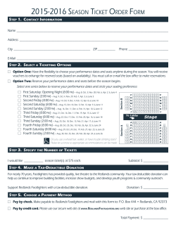 2015-2016 SeaSon TickeT order Form