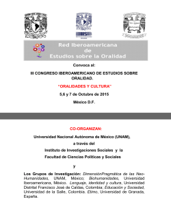 Convoca al - Red Iberoamericana de Estudios sobre Oralidad