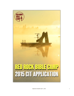 Application Deadline April 1, 2015 1
