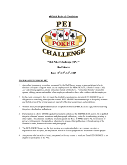 2015 PEI Poker Challenge Official Rules & Regulations