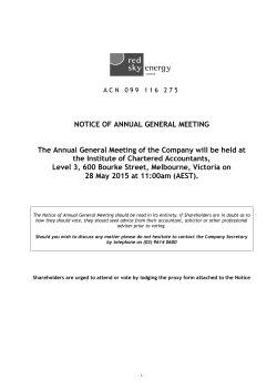 NOTICE OF ANNUAL GENERAL MEETING The Annual General