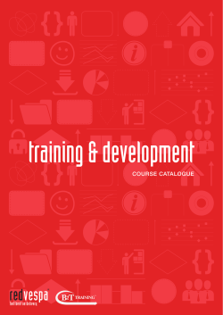 Training and Development Course Catalogue 2015