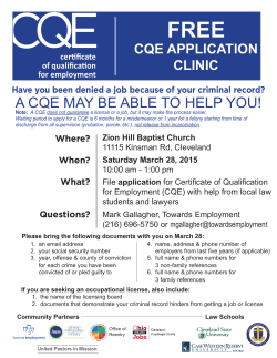 A CQE MAY BE ABLE TO HELP YOU! - Cuyahoga County Office of