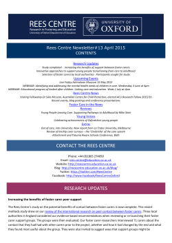 April 2015 newsletter - REES Centre