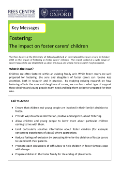 Fostering: - REES Centre