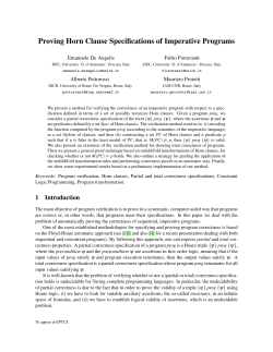 Proving Horn Clause Specifications of Imperative Programs