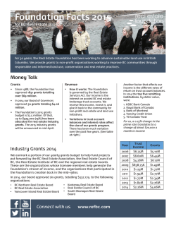 Foundation Facts 2015 - Real Estate Foundation