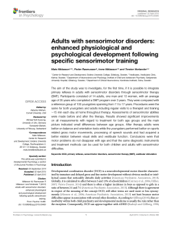 Adults with sensorimotor disorders: enhanced