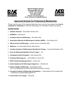 RAC Approved Schools - Reflexology Association of Canada