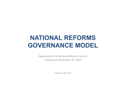 NATIONAL REFORMS GOVERNANCE MODEL