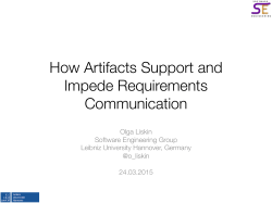 How Artifacts Support and Impede Requirements Communication